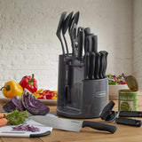 Classic 30 Piece Spin N Store Rotating Carousel Cutlery and Tool Set in Gray