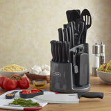 Classic 30 Piece Spin N Store Rotating Carousel Cutlery and Tool Set in Gray