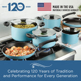 4-Piece Neat Nest Space Saving Aluminum Nonstick Saucepan Set, Aqua