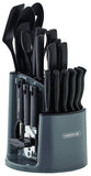 Classic 30 Piece Spin N Store Rotating Carousel Cutlery and Tool Set in Gray